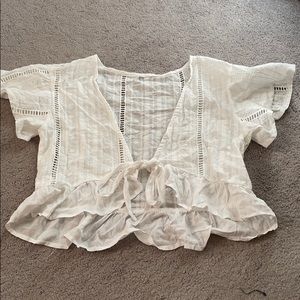 White blouse crop top
